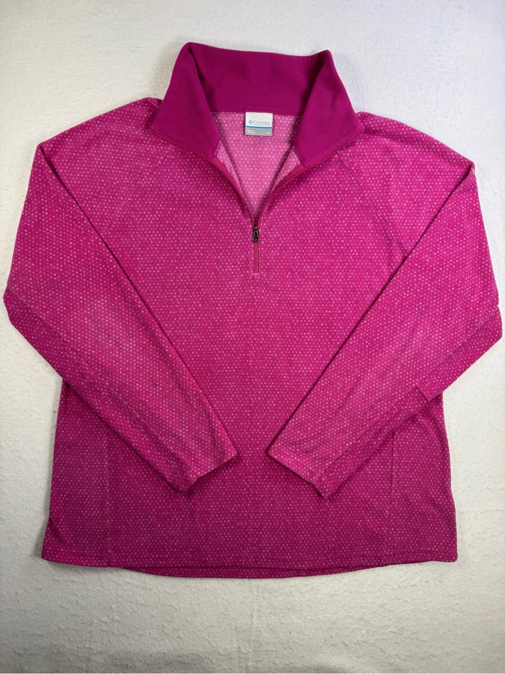 Columbia Pink Fleece Pullover 1X Quarter Zip Plus Size